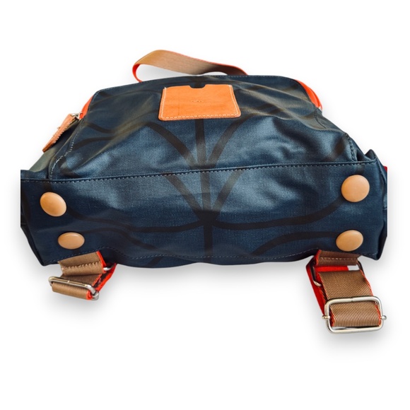 ETC Navy & Orange Laminated Cotton Canvas Backpack - Picture 5 of 10